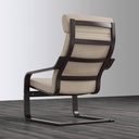 IKEA POÄNG Armchair, Black-Brown, Hillared Beige