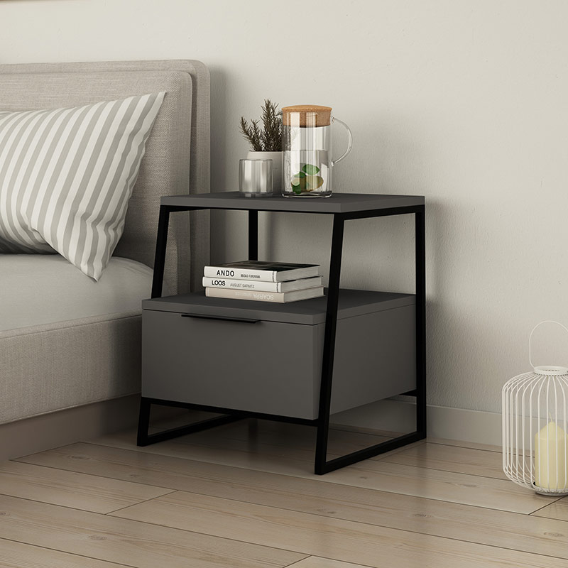 GLADSTONE NIGHTSTAND - ANTHRACITE