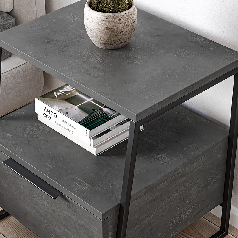 GLADSTONE NIGHTSTAND - RETRO GREY