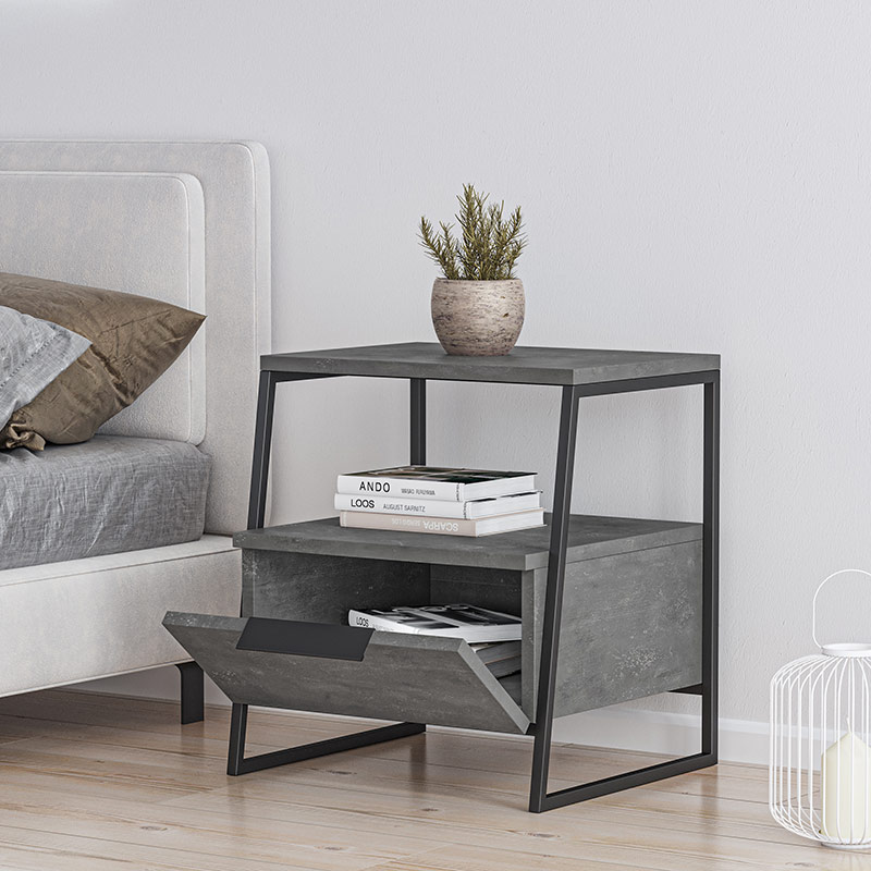 GLADSTONE NIGHTSTAND - RETRO GREY