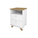  Aracaju Chest of 2 Drawers - Elm/ White