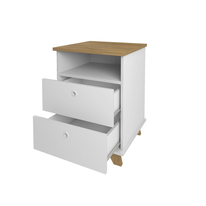  Aracaju Chest of 2 Drawers - Elm/ White