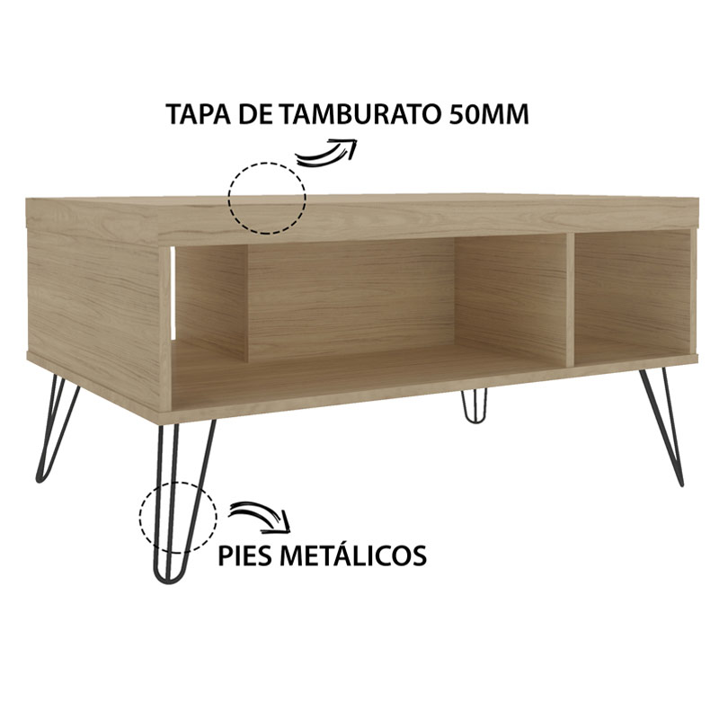 Cubatao Grande Coffee Table - Oak 