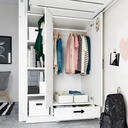 SMASTAD Loft Bed White White-With Desk with 3 Drawers 90X200 cm