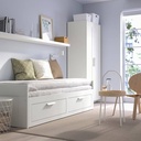 BRIMNES day-bed w 2 drawers-2 mattresses white-Asvang firm 80x200 cm