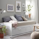 BRIMNES day-bed w 2 drawers-2 mattresses white-Asvang firm 80x200 cm