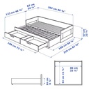 BRIMNES day-bed w 2 drawers-2 mattresses white-Asvang firm 80x200 cm