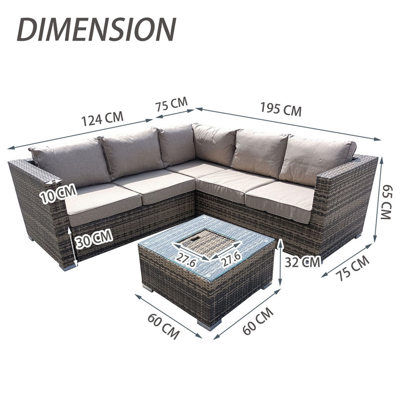 ERNEST Outdoor Sofa Set Grey