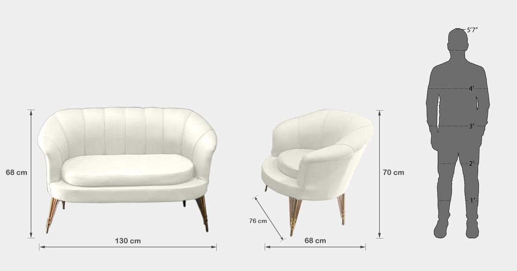 IDIYA ROCHESTER Outdoor sofa set, Cream