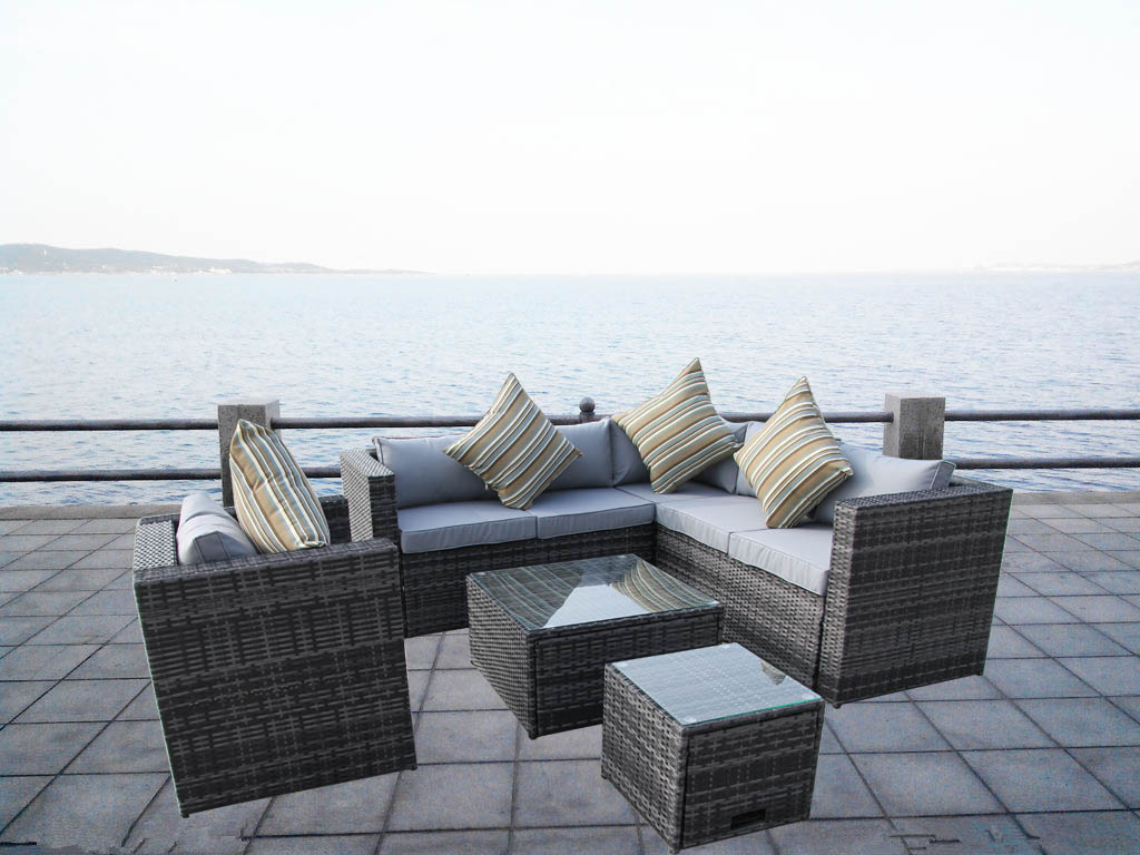 HOUSTON OUTDOOR SOFA SET,mix grey