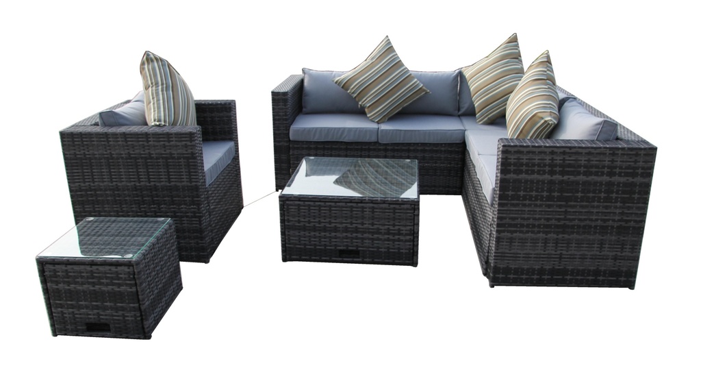 HOUSTON OUTDOOR SOFA SET,mix grey