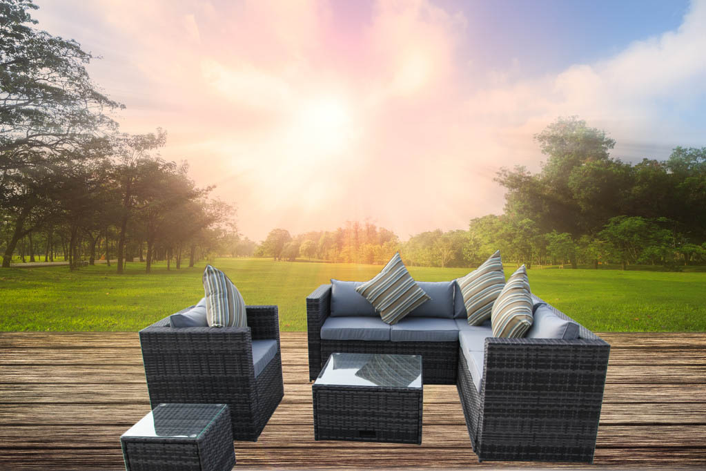 HOUSTON OUTDOOR SOFA SET,mix grey