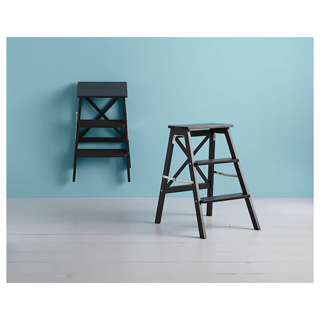 [702.198.30] BEKVAM Stepladder, 3 Steps, Black 63 cm