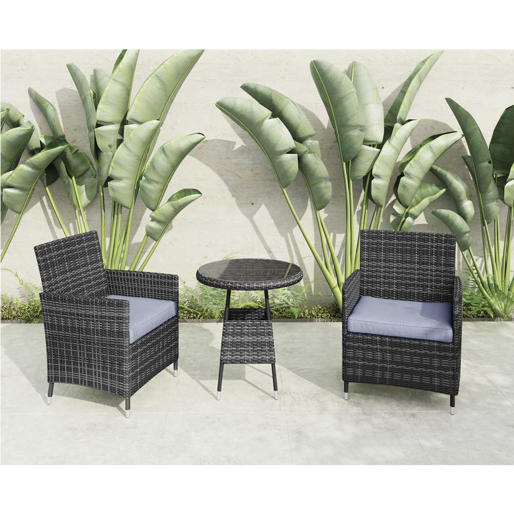 DALLAS OUTDOOR SOFA SET, MIX GREY