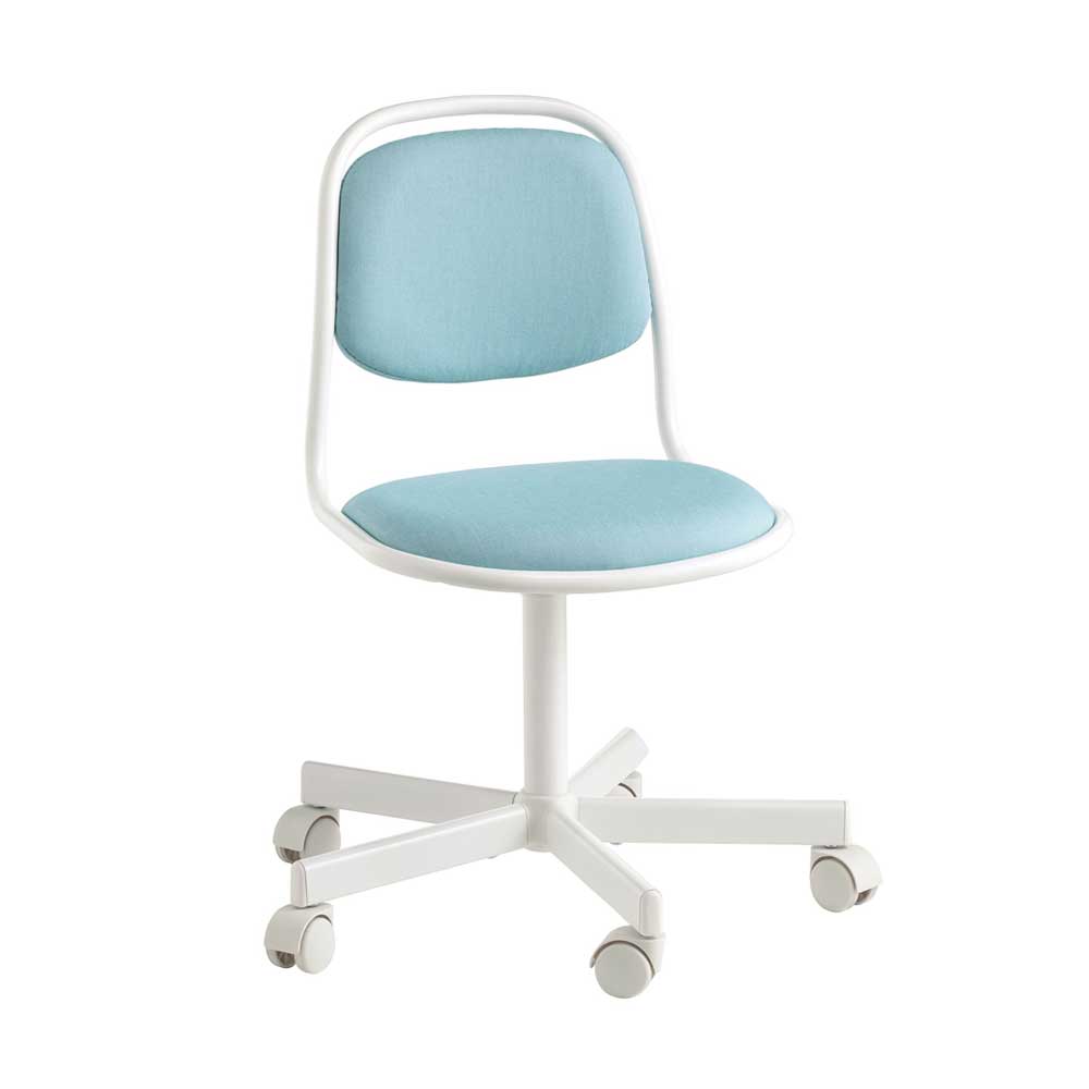 Orfjall Children's Desk Chair, White, Vissle Blue-Green