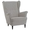 STRANDMON Wing Chair, Vibberbo Black-Beige