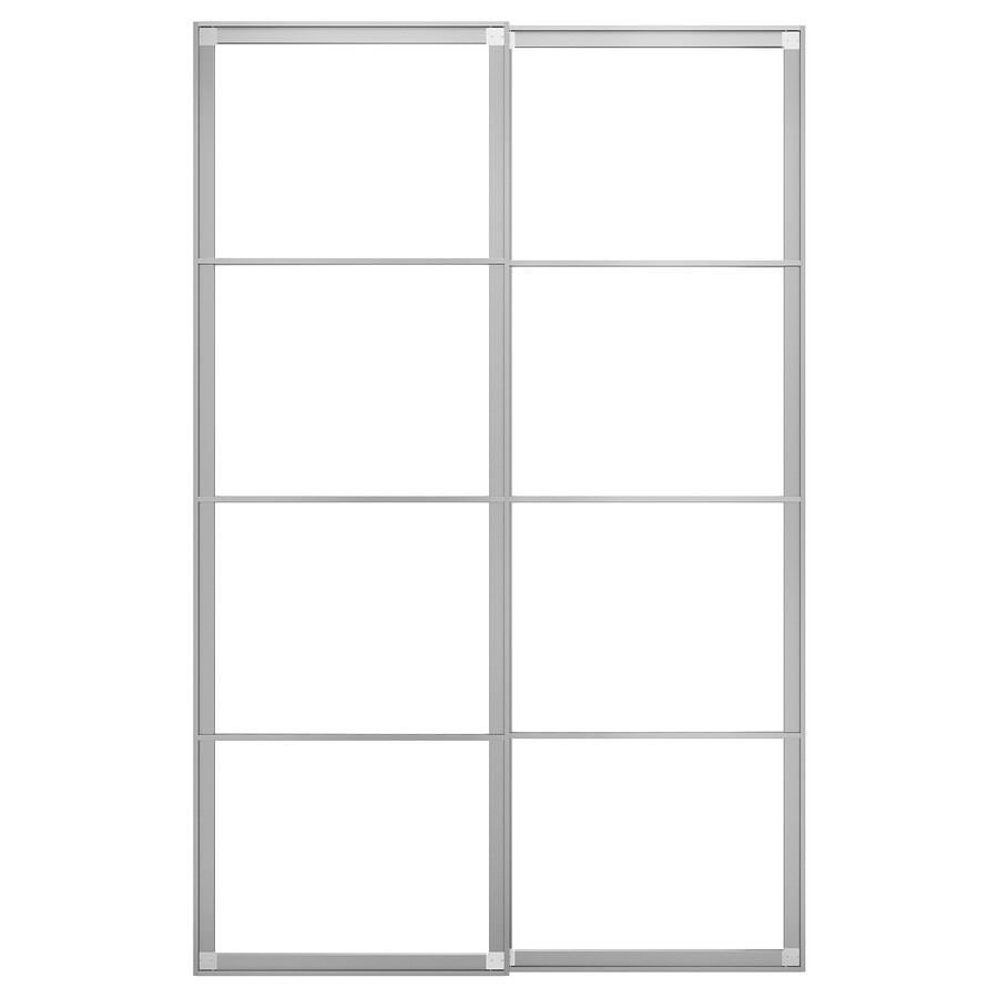 PAX Pair of sliding door frames w rail, aluminium, 200x236 cm