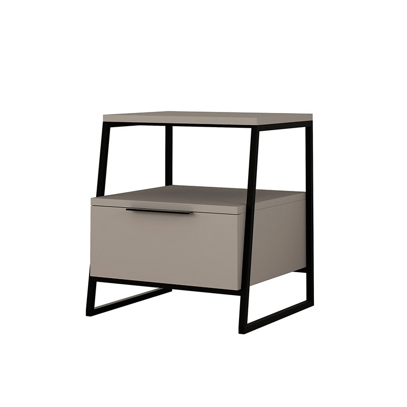 Agrı Nightstand With Drawer - Light Mocha