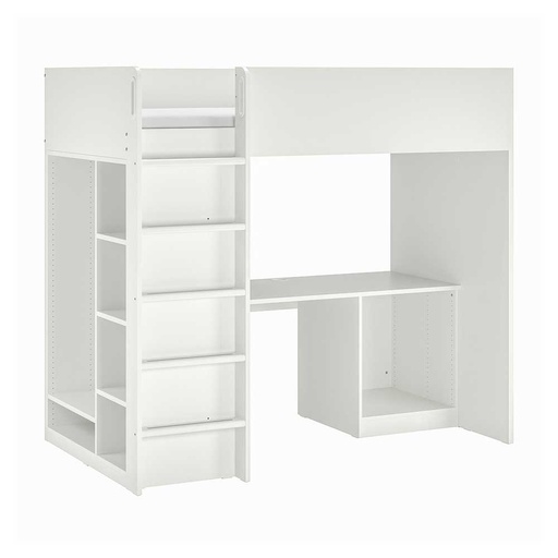 SMASTAD Loft Bed Frame W Desk and Storage White 90X200 cm