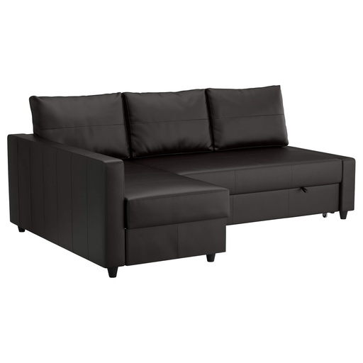 Ikea FRIHETEN Corner Sofa-Bed with Storage, Bomstad Black,Pu Leather