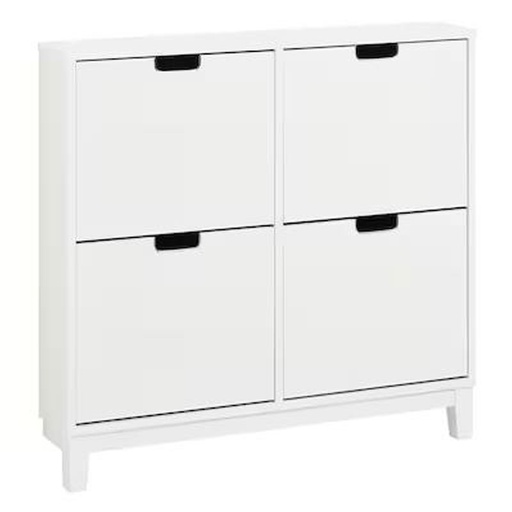 Stall Shoe Cabinet with 4 Compartments, White