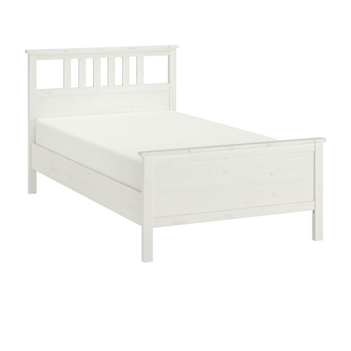 HEMNES Bed frame, white stain, 120x200 cm