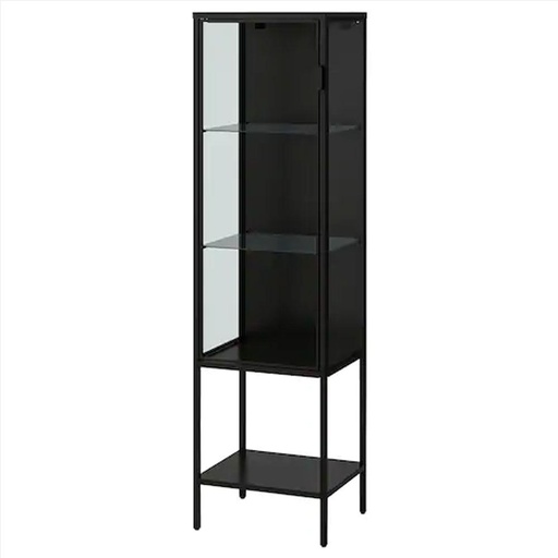 Rudsta Glass-Door Cabinet Anthracite 42X37X155 cm