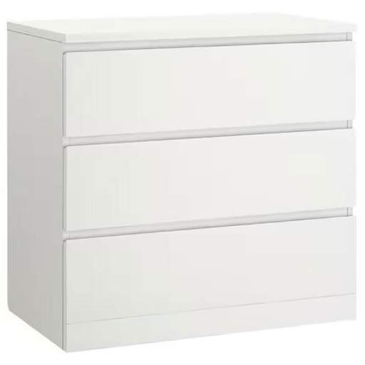 MALM Chest of 3 Drawers, White 80X78, Lowboy