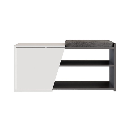 Patnos Bench - Anthracite - White