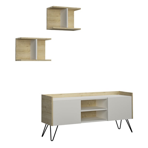 Antalya Tv Stand - White - Oak