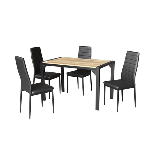 KARIBA 1+4 Dining Set- Black